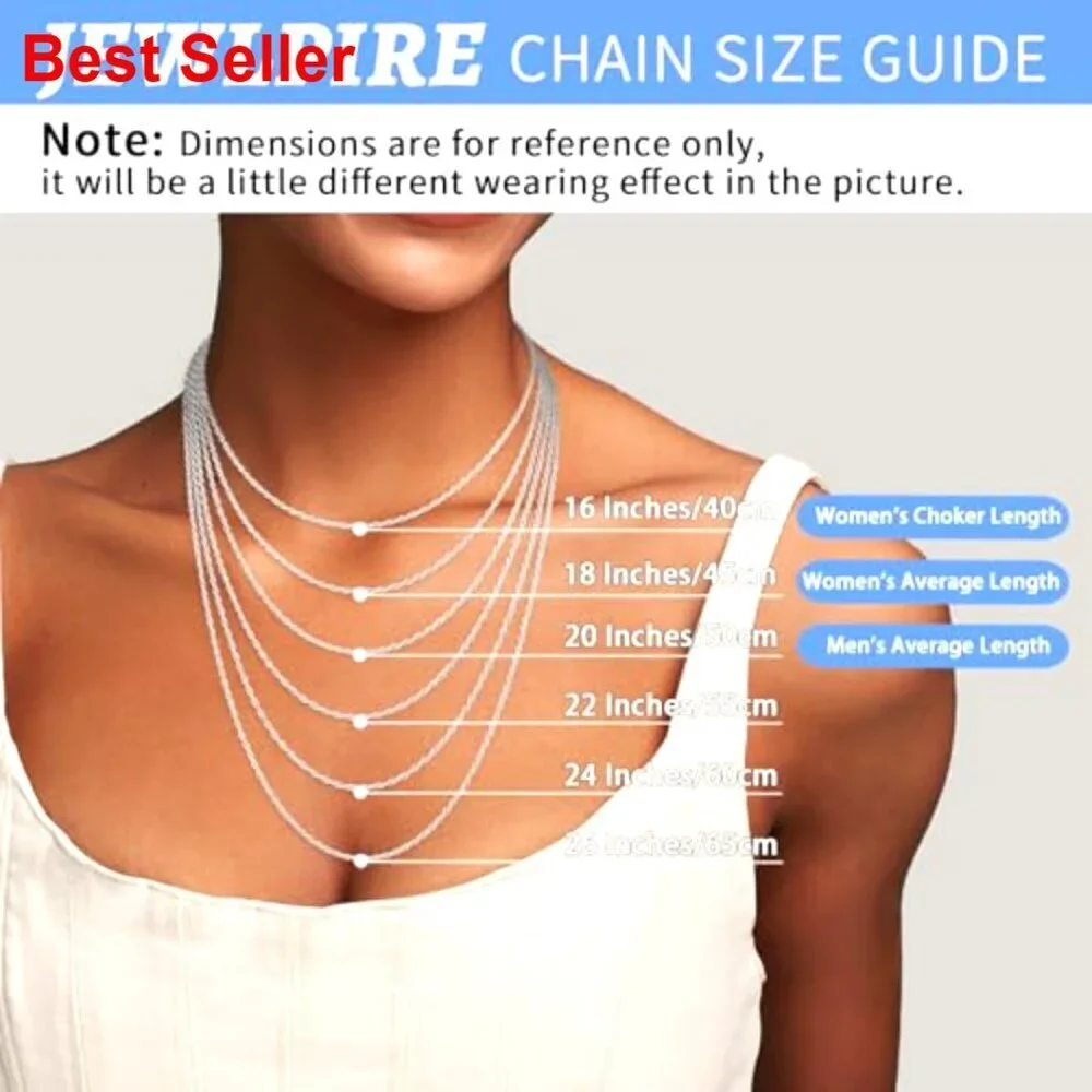 2mm Rope Chain 18k Gold Plated 925 Sterling Silver Necklace